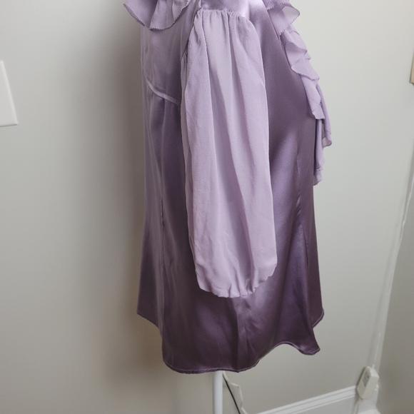 Marc Bouwer Blouse Lavender Silk Large - Picture 6 of 11